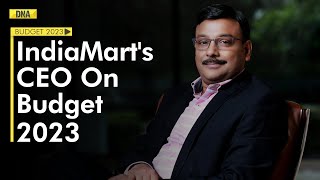 Budget 2023 IndiaMart’s CEO says Budget needs to bring more credit schemes for the MSME sector [upl. by Winthrop]