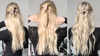 4 einfache Frisuren mit Haarklammer  4 Easy Clawclip Hairstyles [upl. by Ecirtaemed650]