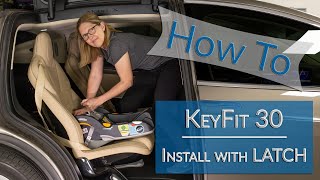 Installing the Chicco KeyFit RearFacing Only Infant Seat Base with LATCH [upl. by Riobard372]