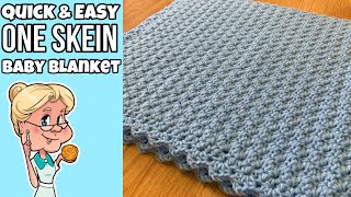 QUICK amp EASY CROCHET  ONE SKEIN BABY BLANKET  MakeitPremier  One Row Repeat [upl. by Male]