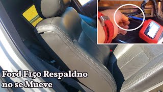 Respaldo Electrico de Ford F150 no se Mueve  Como Mover asiento electrónico [upl. by Annahael]