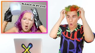 Hairdresser Reacts To Chaotic Bleach Fails [upl. by Elohcin]