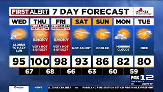 First Alert Wednesday morning FOX 12 weather forecast 94 [upl. by Nauht]