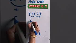 divisibility by 11 shorts mathtricks  maths [upl. by Riesman]