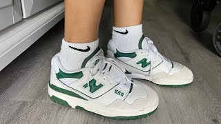 New Balance 550 in White Green  size 45 mens  6 womens [upl. by Renrew]