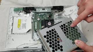 HP AllInOne PC 20C020 Disassembly SSD Hard Drive RAM Upgrade Repair [upl. by Odragde]