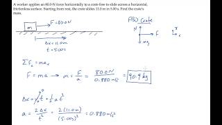 Newtons 2nd Law Level 1 Example 2 [upl. by Festa]