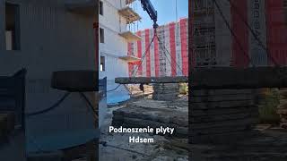 Podnoszenie płyty hdsem hds hiab excavator construction dzwig [upl. by Akinam]