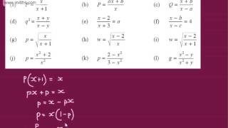 GCSE Algebra Changing the Subject of an Equation rearranging formulae [upl. by Yleek396]