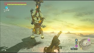 Breath of the Wild Killing a Gold Savage Crusher Lynel [upl. by Akenom644]