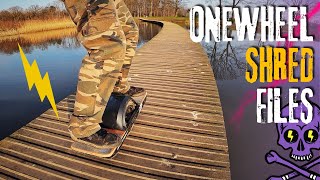 Electric one wheeled skateboard in the forest  onewheel ride [upl. by Lalaj]