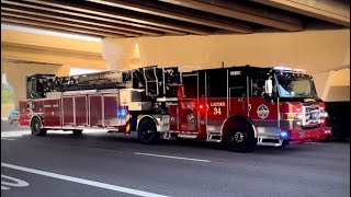 Brand new SMFR Ladder 34 responding to a working fire [upl. by Sidwohl]