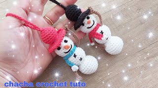 Tuto décoration de Noël  bonhomme de neige amigurumi au crochet ☃️ très facile à réaliser [upl. by Aleahcim]