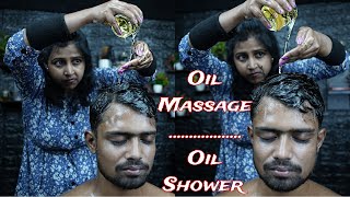 Oil Shower ASMR Head Massage With Satisfying Sound  Heavy Oil Scratching amp Tapping Head Massage [upl. by Fitzhugh]