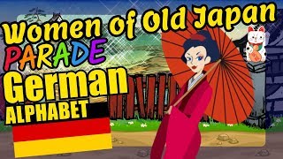 Old Japan Teaching the German Alphabet Letters Educational Language Video for Kids [upl. by Connel692]