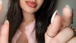 ASMR Clicky Whispering Plucking Affirmations Repeating words amp Mouth Sounds [upl. by Ylicec710]