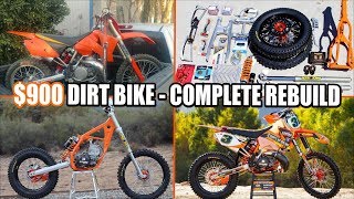 900 dirt bike KTM 250SX complete rebuild  time lapse [upl. by Einaffets]