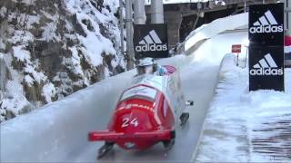 Igls WC 4Man Bobsleigh Heat 1 January 20 2013 [upl. by Drexler]