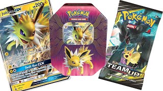 From the archives 2019 Jolteon GX Elemental Power Tin  Team Up Pikachu checklane blister [upl. by Fafa161]