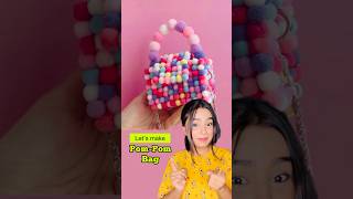 DIY PomPom Bag 😱 crafteraditi pompomcraft handmade diy shorts diybag ​⁠CrafterAditi [upl. by Yreffoeg]