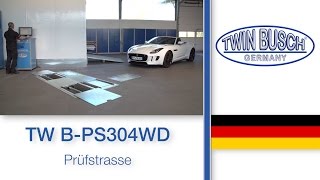 Prüfstraße mit Bremsenprüfstand Fahrwerks und SpurTester TW BPS304WD von TWIN BUSCH® [upl. by Enyala]