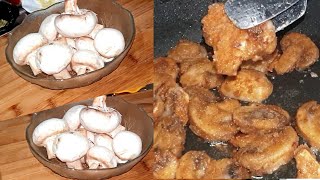 Nefis Mantar Kızartması Tarifi  Kızarmış Mantar Efsane Lezzet  FRİED MUSHROOMS RECİPE ENG SUB [upl. by Gilmore374]