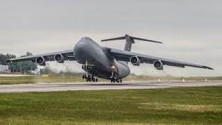 Insane Screamer  USAF  Lockheed C5B Galaxy incredible SHORT take off from Gdansk Airport [upl. by Armelda389]