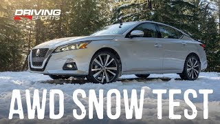 2019 Nissan Altima AWD Explained and Snow Test drivingsportstv [upl. by Cicenia]