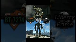 BT 7274 Vs Liberty Prime 1v1 titanfall2 fallout shorts battle [upl. by Enilarak]