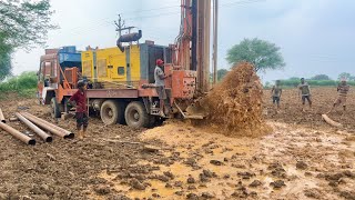 Borewell Drilling  10 Hp Motor 141 Feet Deep boring With Coconut water checking Method  Borewells [upl. by Lorimer]