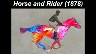 Horse and Rider 1878  4K Upscaled  60fps  Colorized  Animated [upl. by Eldoria123]