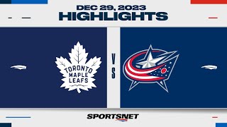 NHL Highlights  Maple Leafs vs Blue Jackets  December 29 2023 [upl. by Zoellick]