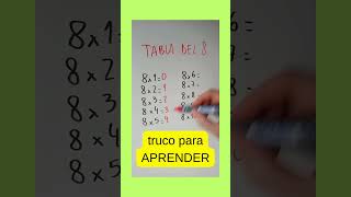 truco para APRENDER TABLA DEL 8 matematicas [upl. by Ricky650]