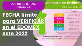 hasta que FECHA tiene cada TERMINACION de PLACA para la VERIFICACION VEHICULAR 2022 del EDOMEX [upl. by Buote979]