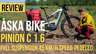 REVIEW ÅSKA BIKE  PINION FULL SUSPENSION 45 KMH SPEEDPEDELEC [upl. by Heydon]