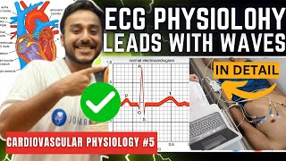 normal ecg physiology  electrocardiogram physiology  bipolar and unipolar leads of ecg physiology [upl. by Kannan613]