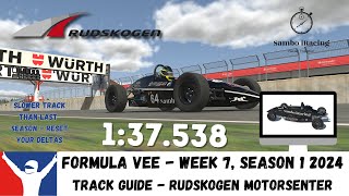 iRacing Formula Vee Rudskogen Motorsenter Track Guide  137538  iRacing Tips Week 7 S1 24 [upl. by Ariella384]