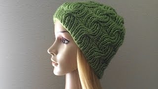 How To Knit A Ribbed Cable Hat Lilus Handmade Corner Video  27 [upl. by Ynattirb804]