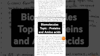 Amino acidsProteins BiomoleculesClass 12thCBSENEETJEE chemistry shorts viralshorts neet [upl. by Jacques]