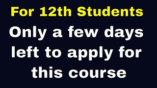 Only few days left to apply this course  12th students  MS School News Tamil [upl. by Nynnahs]