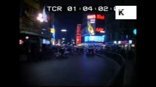 1960s Piccadilly Circus London at Night Neons Rare 35mm Footage [upl. by Notloc]