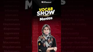 Manias in English  Mania Words with Meanings  Improve English  Vocab Show shorts [upl. by Aronos297]