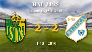 11 2010 U15 Istra 22 Rijeka HNL 2425 03112024 croatiafootball hnl [upl. by Kinelski]