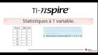 Statistiques à 1 variable sur TINspire™ [upl. by Ecnav]