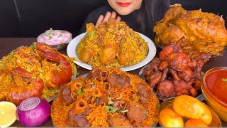 ASMR EATING CHICKEN BIRYANIMUTTON BIRYANIPRAWNS BIRYANIWHOLE CHICKEN CURRYEGGSCHICKEN LOLLIPOP [upl. by Elgar322]