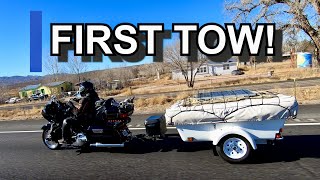 ON THE ROAD AGAIN  First Tow With Bunkhouse Motorcycle Camper S3 EP2 [upl. by Renfred899]