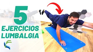 5 Ejercicios para aliviar LUMBALGIA  Fisiolution [upl. by Cypro]