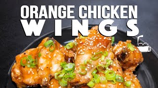 ORANGE CHICKEN WINGS SO INSANELY PERFECT AND JUICY  SAM THE COOKING GUY [upl. by Nevyar]