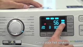 Samsung WF80F5E5P4W met EcoBubble technologie Wasmachine met 7 of 8 kilo vulinhoud en 1400 toeren [upl. by Aelem850]