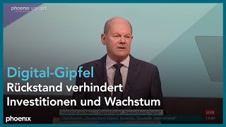 DigitalGipfel Kanzler Scholz will Digitalisierung vorantreiben amp Rückstand aufholen  211024 [upl. by Ahsie879]